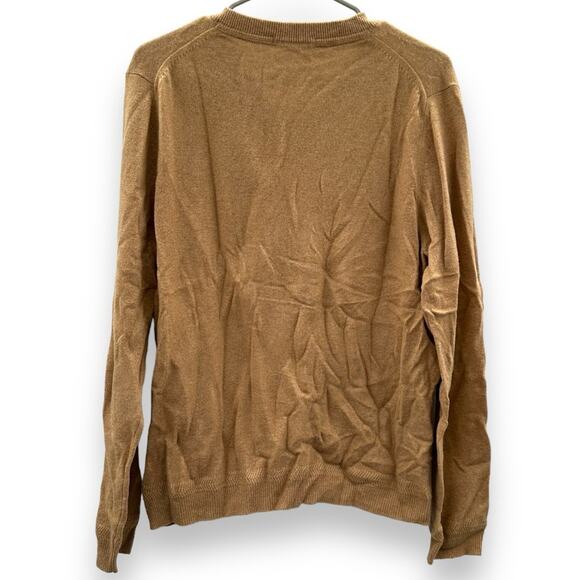 John W. Nordstrom 100% Cashmere Tan Long Sleeve V Neck Pullover Sweater Sz L‎ - Picture 4 of 10